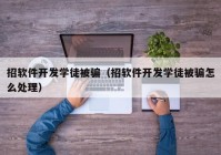 招软件开发学徒被骗（招软件开发学徒被骗怎么处理）